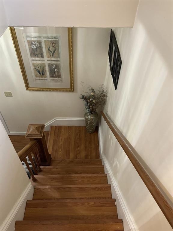 9 Cedar St, Lynn, MA 01905 - stairway with wood finished floors and baseboards