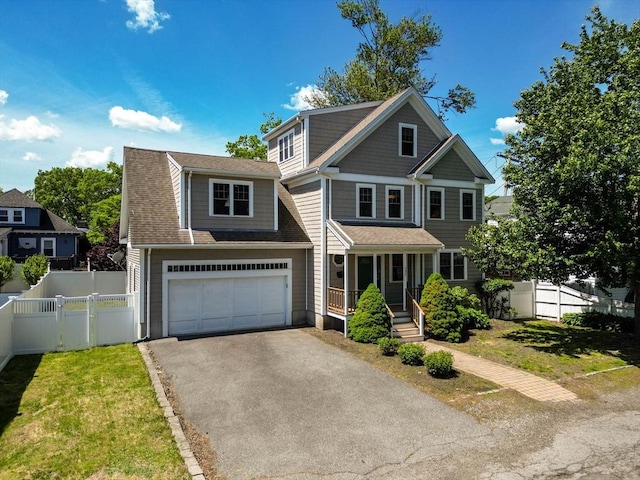 131 Westmoor, Boston, MA 02132 - view of front of property featuring driveway, a porch, an attached garage, and a gate