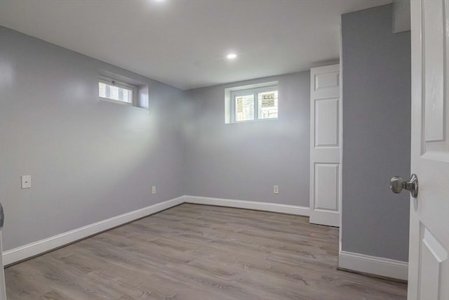 33 Altoona Rd, Dedham, MA 02026 - basement with baseboards, wood finished floors, healthy amount of natural light, and recessed lighting