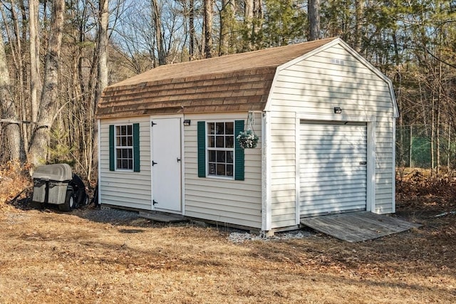 view of shed