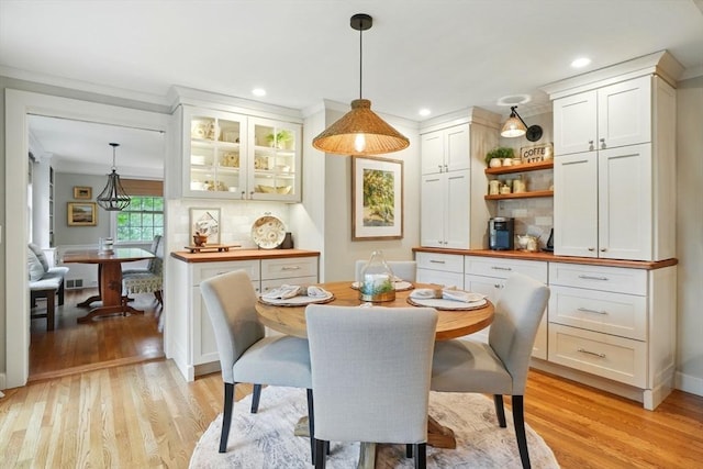 22 Partridge Rd, Duxbury, MA 02332 - dining room with light wood-type flooring and recessed lighting