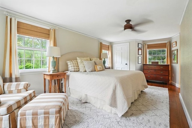 22 Partridge Rd, Duxbury, MA 02332 - bedroom with wood finished floors, a closet, a ceiling fan, and baseboards