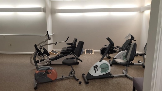 gym with carpet floors