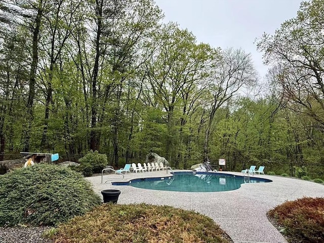 swimming pool featuring a patio area and fence