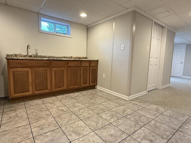 4 Perryville Rd, Webster, MA 01570 - bar with a paneled ceiling, a sink, baseboards, and light tile patterned flooring