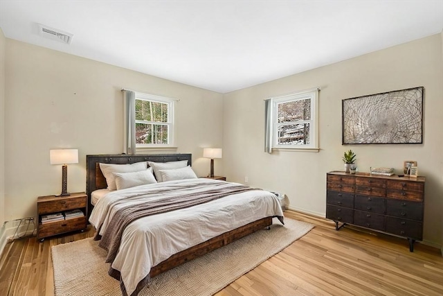 bedroom featuring light hardwood / wood-style floors