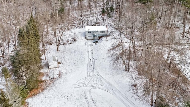 view of snowy aerial view