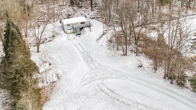 view of snowy aerial view