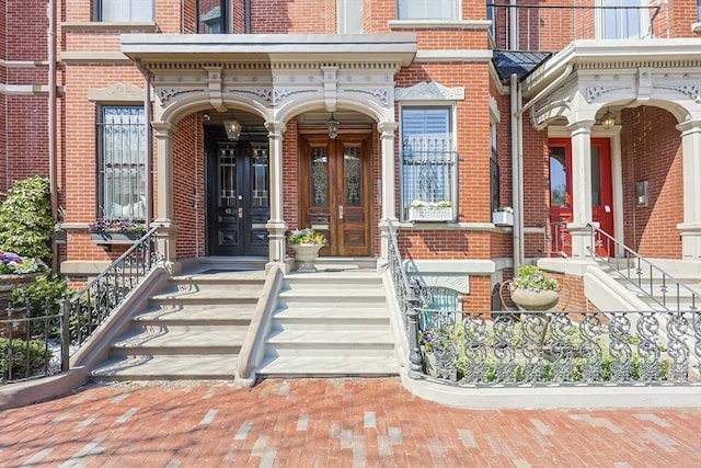 44 Dartmouth St Unit 1, Boston, MA 02116 - doorway to property with french doors and brick siding