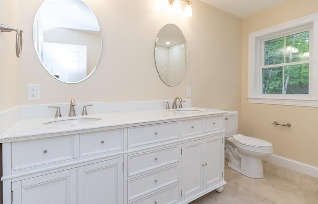 LOT0 Pine Hill Rd, Oxford, MA 01537 - full bath featuring double vanity, toilet, baseboards, and tile patterned flooring