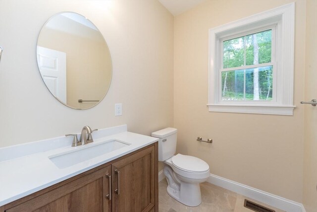 LOT0 Pine Hill Rd, Oxford, MA 01537 - bathroom with vanity, toilet, baseboards, and tile patterned flooring