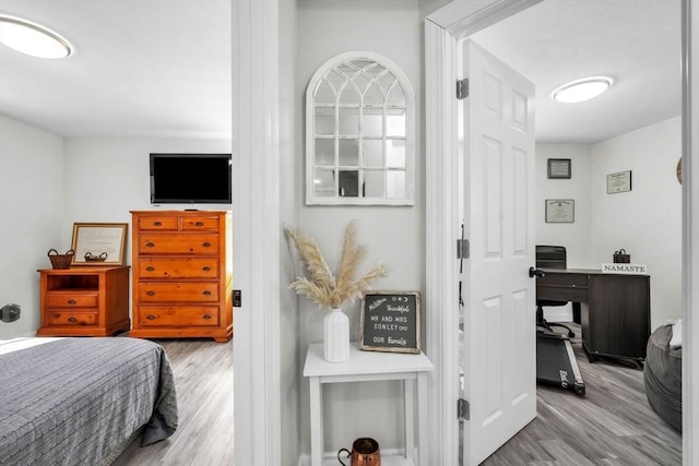 bedroom featuring hardwood / wood-style flooring