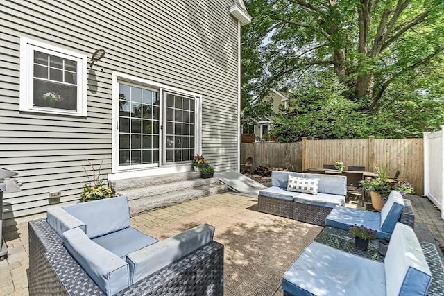 4 Fairfield Pl, Winchester, MA 01890 - fenced backyard featuring outdoor lounge area and a patio