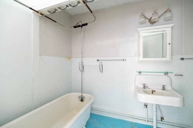 300-302 Main St, Gloucester, MA 01930 - bathroom featuring a freestanding tub and a shower
