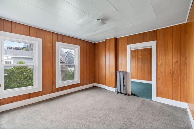 300-302 Main St, Gloucester, MA 01930 - carpeted empty room featuring wood walls and baseboards