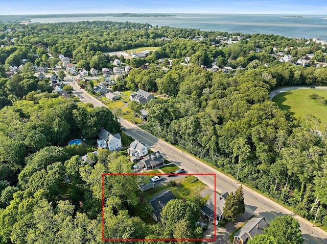32 Standish Ave, Plymouth, MA 02360 - aerial overview of property's location with property boundaries highlighted and nearby suburban area