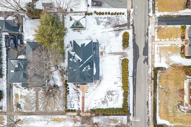 view of snowy aerial view