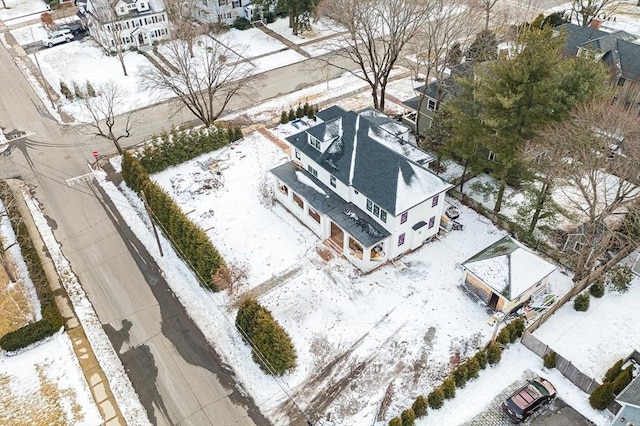 view of snowy aerial view