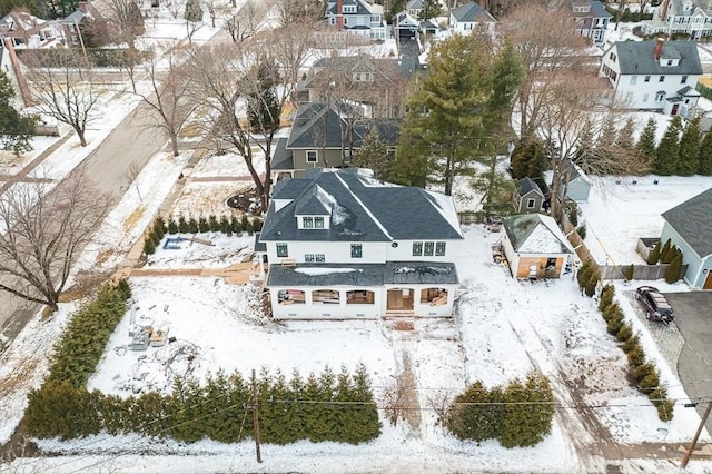 view of snowy aerial view