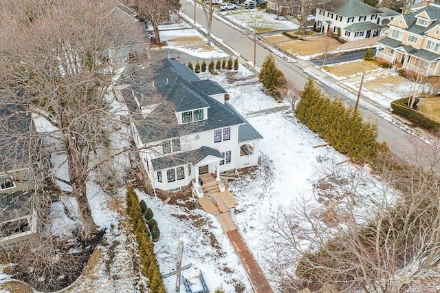 view of snowy aerial view