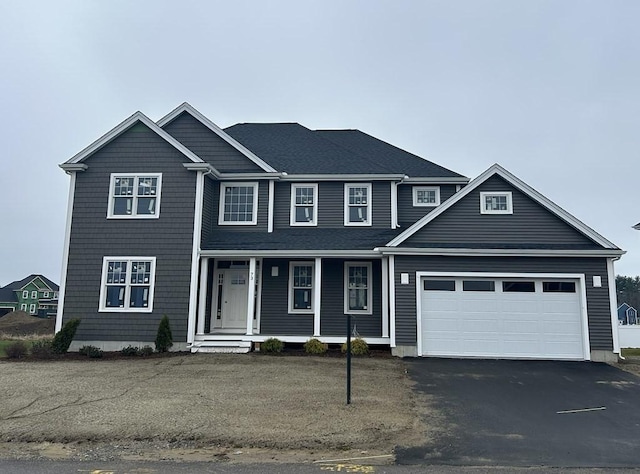 view of front of house with a garage