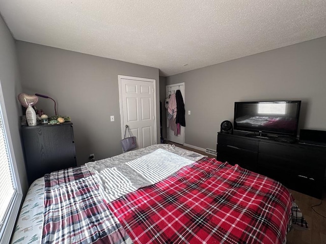bedroom with a textured ceiling