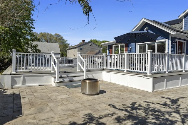 exterior space featuring a patio and a deck