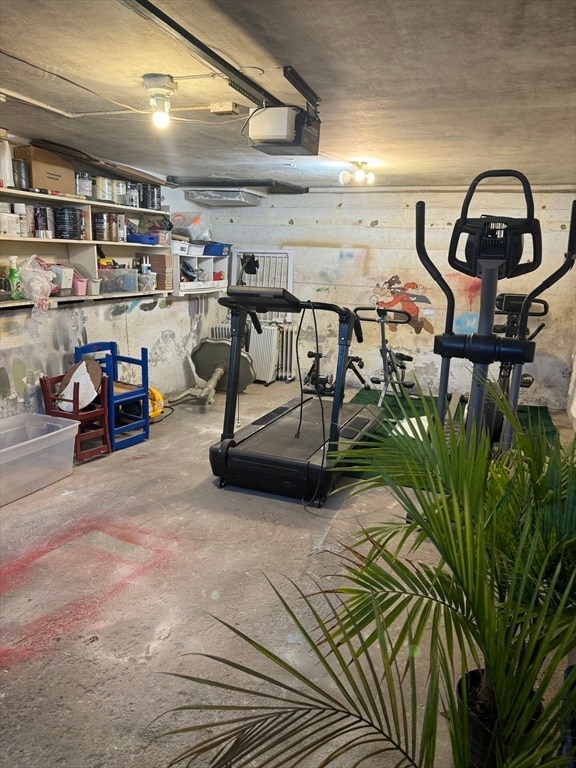 exercise area with concrete flooring