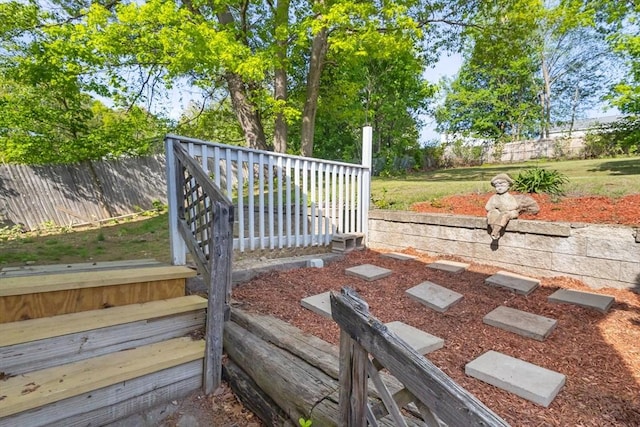 view of yard with fence