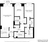 2400 Beacon St Unit 203, Boston, MA 02467 - floor plan / room layout