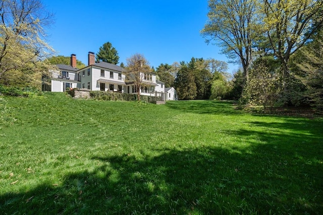 view of grassy yard
