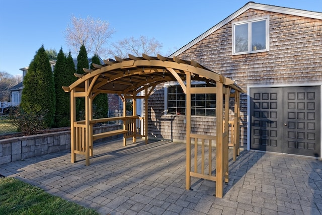 view of patio / terrace with a pergola