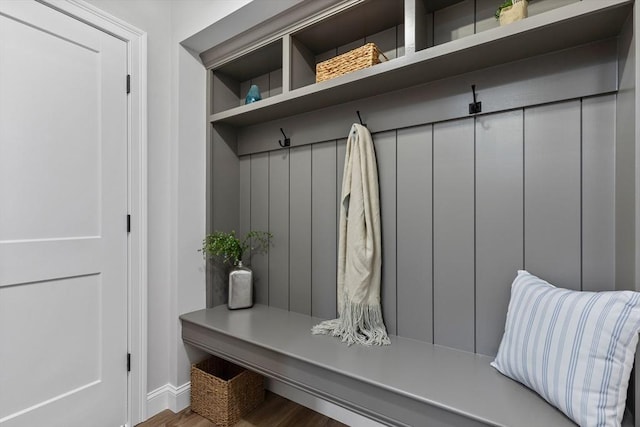 mudroom featuring hardwood / wood-style flooring