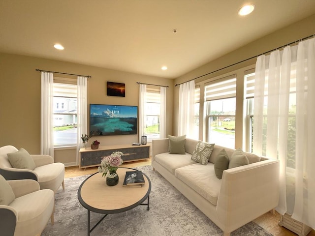 103 Hawks Perch Unit 103, Sudbury, MA 01776 - living area with recessed lighting, baseboards, and wood finished floors