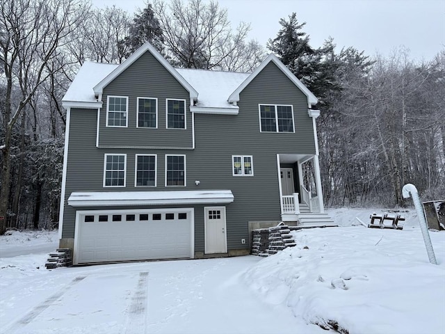 front facade with a garage