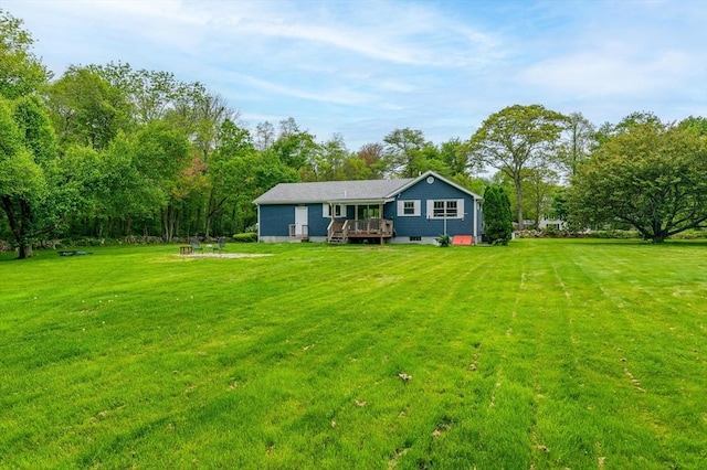 286 Narrow Ave, Westport, MA 02790 - view of green lawn featuring a deck