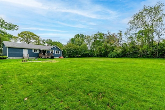 286 Narrow Ave, Westport, MA 02790 - view of grassy yard featuring a wooden deck