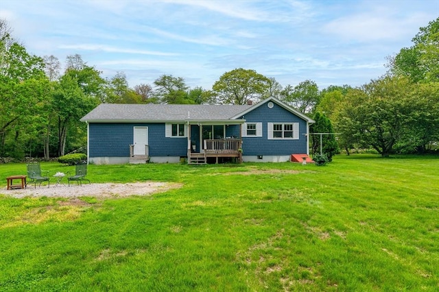 286 Narrow Ave, Westport, MA 02790 - back of house with a lawn and a deck