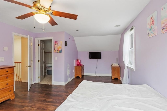 92 Hilltop Rd, Whitman, MA 02382 - bedroom featuring wood finished floors, visible vents, baseboards, and ceiling fan