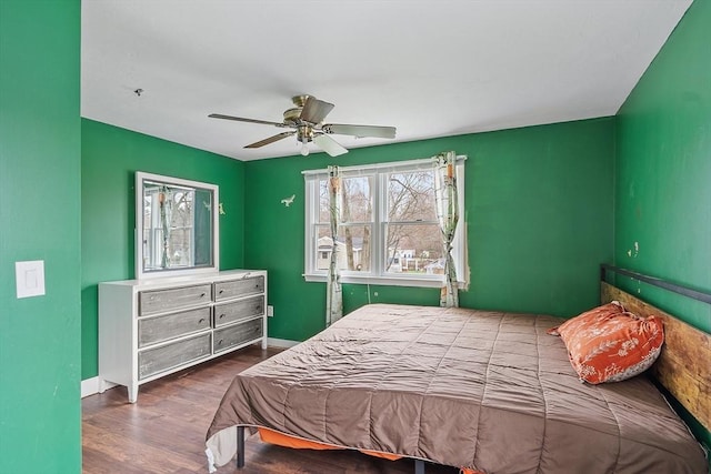 92 Hilltop Rd, Whitman, MA 02382 - bedroom with baseboards, a ceiling fan, and wood finished floors