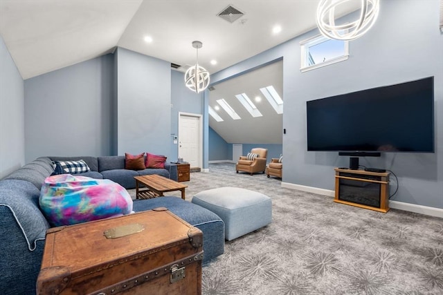 1 Croftdale, Newton, MA 02459 - carpeted living area featuring lofted ceiling, baseboards, and recessed lighting
