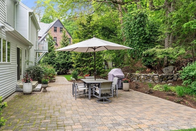 1 Croftdale, Newton, MA 02459 - view of patio / terrace with outdoor dining space and a grill