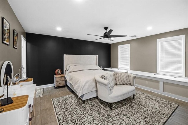 2 Jason Ter, Fairhaven, MA 02719 - bedroom with recessed lighting, ceiling fan, baseboards, and an accent wall