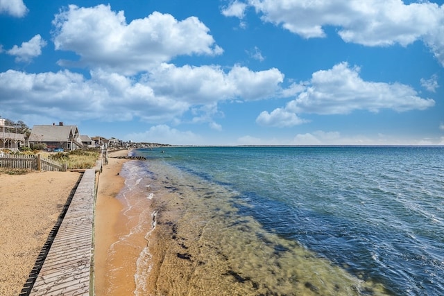 property view of water featuring a view of the beach