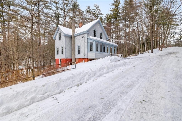 view of snowy exterior