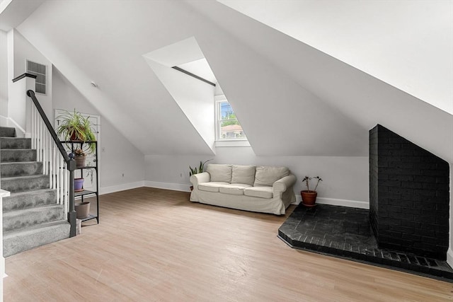 256 Lafayette St Unit 3, Salem, MA 01970 - additional living space with wood finished floors, stairs, and lofted ceiling