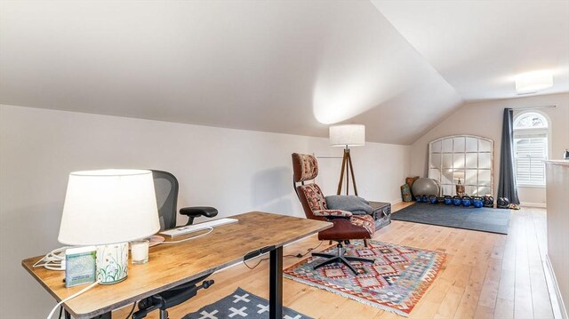 60 Wright St, Arlington, MA 02474 - home office featuring lofted ceiling and wood finished floors