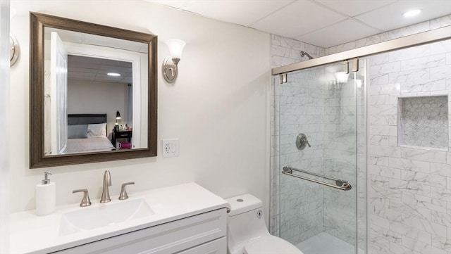 60 Wright St, Arlington, MA 02474 - ensuite bathroom featuring a shower stall, toilet, and vanity
