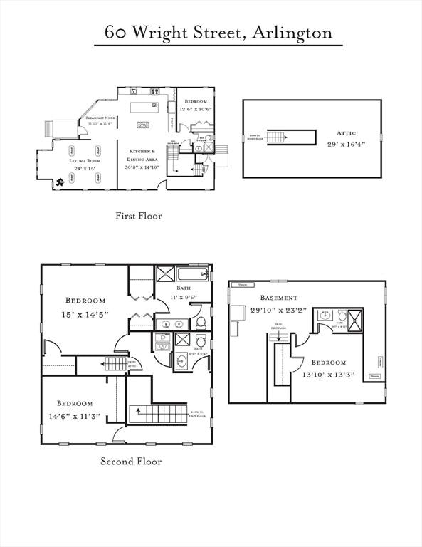 60 Wright St, Arlington, MA 02474 - home floor plan