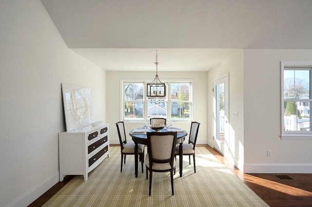 dining room featuring light hardwood / wood-style floors